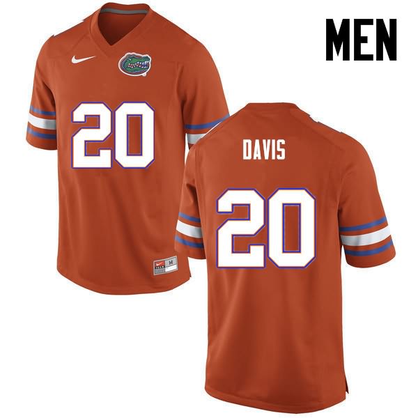 Men's NCAA Florida Gators Malik Davis #20 Stitched Authentic Nike Orange College Football Jersey SPK6665LC